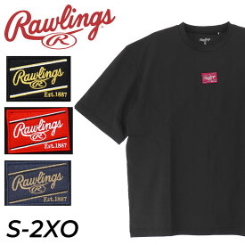 ローリングス 半袖 Tシャツ メンズ レディース 限定モデル Rawlings US パッチロゴ オーバーサイズ スポーツウェア/AST13F01LOGO