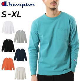 チャンピオン 長袖 Tシャツ メンズ Champion ベーシック ポケットT 男性 ロンT 無地 アメカジ カジュアル ウェア コットンUSA トップス/C3-Y432