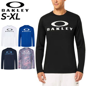 オークリー 長袖Tシャツ メンズ OAKLEY トレーニングウェア メンズウェア プリントT 男性 吸汗速乾 ランニング wスポーツウエア 黒 白 紺 青 ピンク ブラック ホワイト ブルー ロンT ブランド/FOA405831