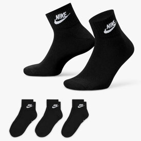 ナイキ NIKE 靴下 3足組 アンクルソックス メンズ レディース くるぶし丈 スポーツソックス ソックス 3Pソックス 3足セット メンズソックス レディースソックス カジュアル 黒 ブラック ブランド スポーツアパレル スポーツウェア/DX5074-010