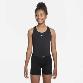 ナイキ ガールズ タンクトップ スポーツブラ ジュニア 女の子 NIKE Dri-FIT スウッシュ スポブラ オールインワン 子ども用 女児 女子 キッズ こども 黒 ブラック スポーツウェア インナー アンダー ブランド スポーツアパレル/FB2264-010【返品不可】