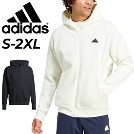 送料無料 アディダス パーカー スウェット メンズ adidas Z.N.E. プレミアム フルジップ トラックジャケット トレーニング スポーツウェア ウエア 吸汗速乾 パーカ ルーズフィット メンズウェア 白 黒 モノトーン 男性用 スウェジャー ブランド アパレル/IKU93