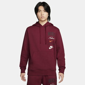 送料無料 ナイキ パーカー 長袖 メンズ スウェット NIKE Club プルオーバー パーカ フーディ スポーツウェア ロゴ スエット トレーニング カジュアル スポーティ 男性用 服 nike レッド 赤 スウェットシャツ メンズウェア ブランド アパレル/FN2635-677