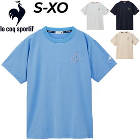 Tシャツ 半袖 メンズ ルコック le coq sportif プリントT クルーネック UVカット 吸汗速乾 スポーツ カジュアル 半袖シャツ シンプル 男性用 メンズウェア ウエア 春夏 スポーティ トップス ブランド アパレル/QMMXJA03