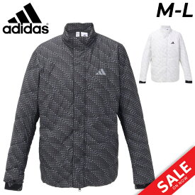 送料無料 アディダス 中綿ジャケット メンズ ゴルフウェア adidas GOLF BOSグラフィック ゴルフジャケット 保温 アウター 中わた キルティング 防風 防寒 ジャンバー 男性 紳士用 上着 総柄 服 スポーツウエア 白 黒 メンズウエア ブランド アパレル/MKS21