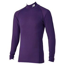 ニューバランス アンダーシャツ 長袖 メンズ newbalance ストレッチインナーシャツ モックネック サッカーウェア トップス フットボール フットサル 男性 スポーツ用インナー 大きいサイズ 吸汗速乾 スポーツウエア ブランド アパレル パープル 紫/JMTF7380-PRP【返品不可】