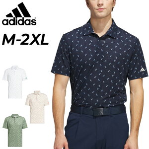 送料無料 アディダス 半袖シャツ メンズ ゴルフウェア adidas GOLF メッシュ総柄 薄手 衿付きシャツ ゴルフシャツ 男性 トップス 紳士用 ポロシャツ ゴルフポロ おしゃれ 春夏 服 スポーツウエ