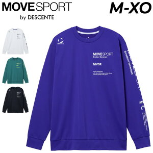送料無料 デサント ムーブスポーツ 長袖 Tシャツ メンズ DESCENTE MOVESPORT S.F.TECH 2FACE スリーブロゴ 長袖シャツ|吸汗 ストレッチ トレーニング スポーツウェア 男性 ロンT 長そで プリントT スポ