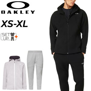 送料無料 オークリー 上下セット メンズ OAKLEY フーディジャケット ロングパンツ セットアップ 保温 吸汗速乾 ストレッチ 男性 トレーニング スポーツウェア 上下組 秋冬 暖かい スウェジャ