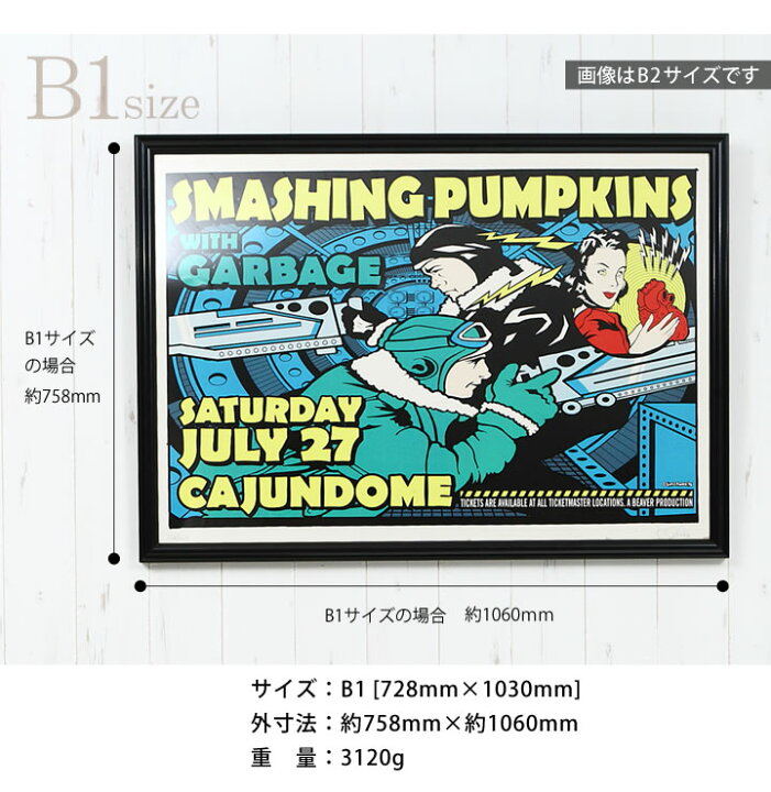楽天市場】ポイント5倍！【B1サイズ(728×1030mm)】額縁 ポスター 