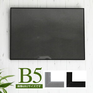 ポイント2倍!【B5サイズ(182×257mm)】額縁 ポスターフレーム ワンタッチで入れ替え簡単!シャープな ポスター入れ アルミフレーム シルバー(銀) ホワイト(白) ブラック(黒) 壁掛け