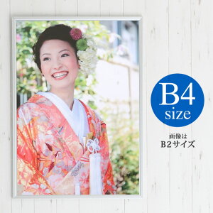 ポイント5倍!【B4サイズ(257×364mm)】額縁 ポスターフレーム パネル 】 高級かつ重厚感のあるしっかりとしたフレーム ポスター入れ アルミ シルバー シルバー(銀) 入園入学 プレゼント