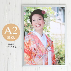 ポイント5倍!【A2サイズ(420×594mm)】額縁 ポスターフレーム パネル 】 曲面がきれいなフラットフレーム ポスター入れ アルミ シルバー シルバー(銀) 入園入学 プレゼント