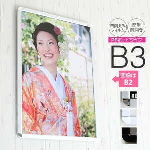 ポイント2倍!【B3サイズ(364×515mm)】額縁 ポスターフレーム パネル 】 PCボードタイプ!軽量で低価格!スリムなオープンパネル! ポスター入れ アルミ シルバー ブラック ホワイト シルバー(