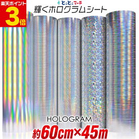 ポイント3倍！ 【約60cm×約45m】 約45メートル ホログラムシート カッティング用シート カッティングシール カッティングステッカー コンサート用うちわ デコレーションに ホログラムステッカー ホログラムシール ホログラムテープ 光沢 文字