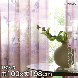 【カーテン】スミノエ ディズニー レース カーテン PRINCESS Aqua(アクア) 巾100×丈198cm__m-1175-l