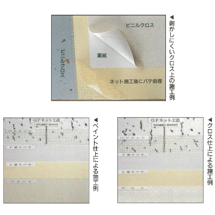 楽天市場】糊付き 総パテ用ネット ニットー GFネットエース 50cm幅×30m 