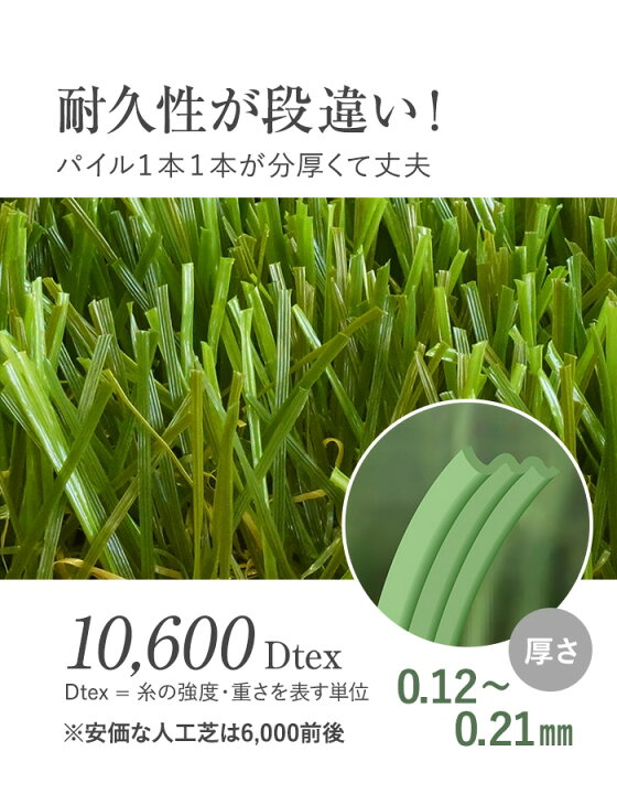楽天市場】【人工芝】ロール 2m×10m 芝丈35mm リアル人工芝 高密度 