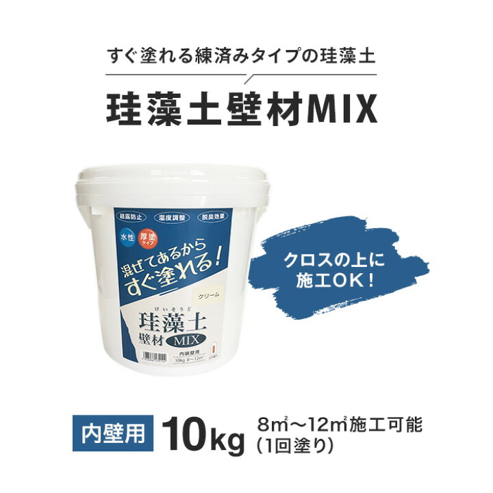 楽天市場】【珪藻土】フジワラ化学 練済み珪藻土 珪藻土壁材MIX 10kg 