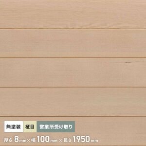 【腰壁】米栂(ヘムロック) 羽目板 無塗装 1950mm 8mm厚 (10枚入り) 西濃営業所受取__pnhe1950a-c