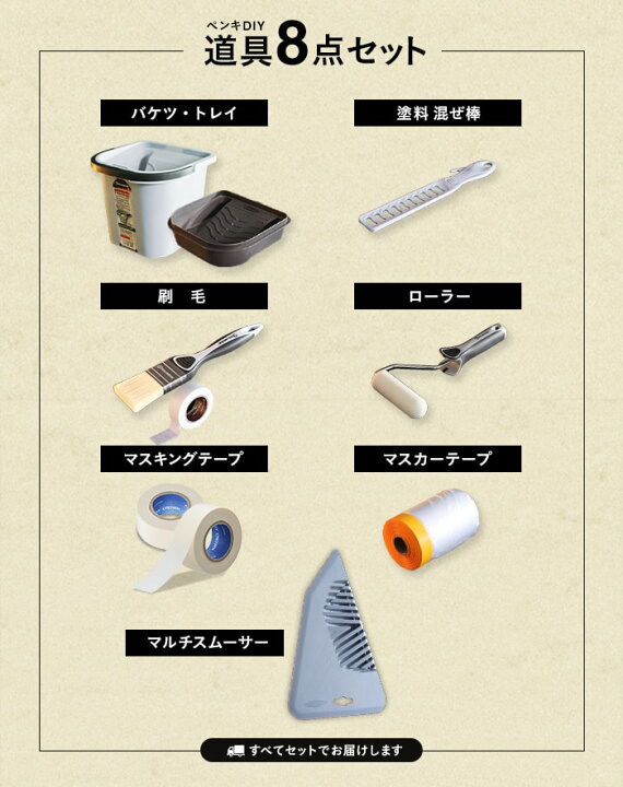 楽天市場】【ペンキ 塗料】ペイントセット水性塗料 Navia 道具付き 