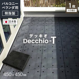 【デッキパネル】ベランダの段差解消! デッキオT 450mm×450mm 高さ調整可 2重床用フラット樹脂ベース*S/L__decchio-t-