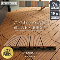 【ウッドデッキ】人工木【ウッドパネル】【9枚/18枚セット】 人工木デッキパネル RESIN WOOD TILE スタン…