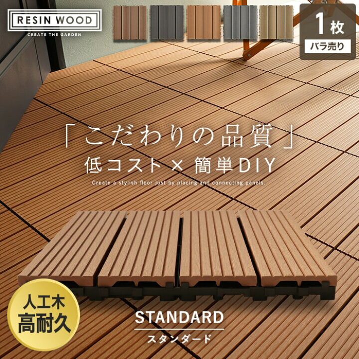 楽天市場】【ウッドデッキ】人工木【ウッドパネル】【1枚売り】 人工木 