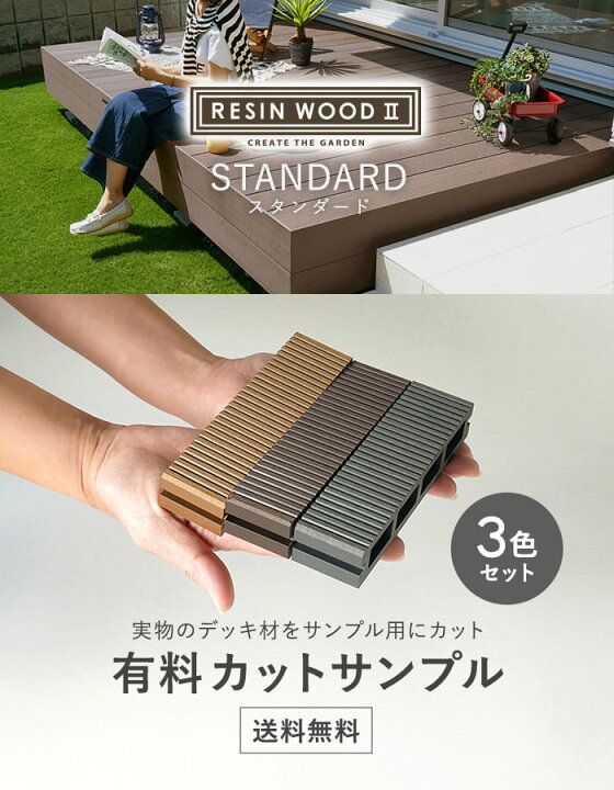 楽天市場】ウッドデッキ キット人工木ウッドデッキ RESIN WOOD 2 