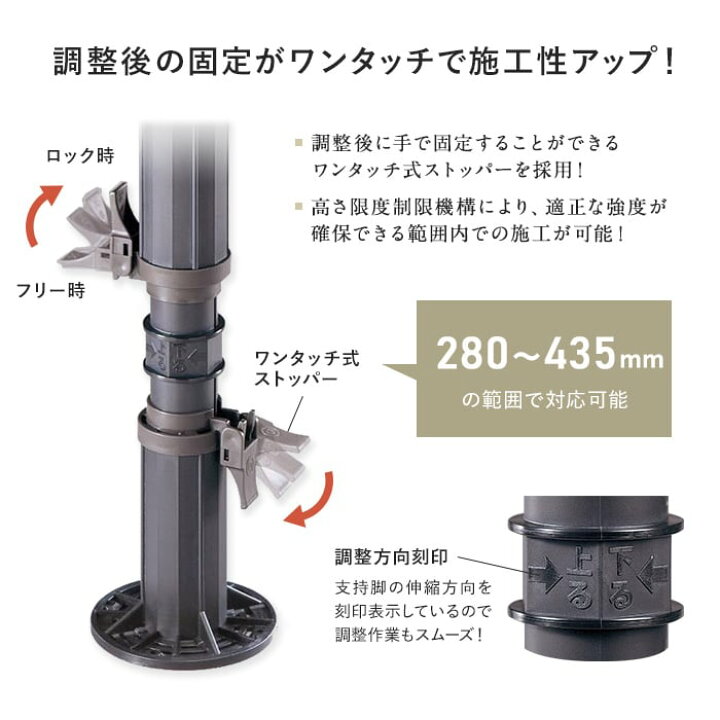 楽天市場】木造住宅用 床束 フクビ プラ束宝生 受座タイプ 430P（調整 