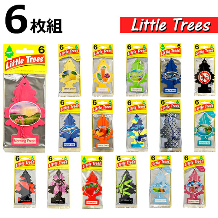 楽天市場 楽天ランキング第1位 メール便送料無料 リトルツリー 6pac お得な6枚組 2 エアフレッシュナー Little Trees 芳香剤 吊り下げ Airfreshener クリスマス 木の形 定番 プレゼント ギフト ドライブ コスパ デザイン バリエーション アメリカン雑貨 車 部屋