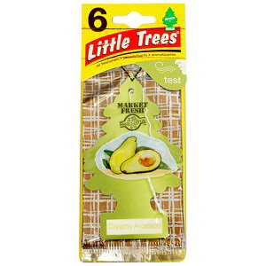 リトルツリー 6枚組 クリーミーアボカド Little Trees 6pac Creamy Avocado 芳香剤 エアフレッシュナー 車 吊り下げ カーフレッシュナー 野菜 果実 森のバター 濃厚 グリーン ベジタブル サラダ アロ