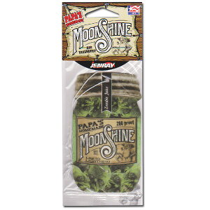 【5枚でメール便無料 + 1枚おまけ】 ムーンシャイン エアフレッシュナー 【全8種】 芳香剤 車 部屋 ガレージ 吊り下げ 瓶づめ ジャー カーフレッシュナー チェリー ニューカー USA 星条旗 国旗