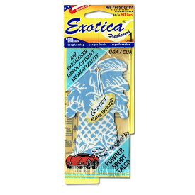 【5枚でメール便無料+おまけ】エキゾチカ パウダースポーツ パームツリー エアフレッシュナー 車 芳香剤 カーフレッシュナー ヤシの木 吊り下げ 車用 カーフレグランス 芳香剤 車内 香り長持ち 約2ヶ月 EXOTICA Palm Tree Air Fresheners POWDER SPORT