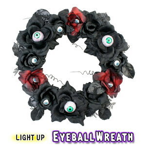 nEB LED Cg Abv AC{[ [X Halloween fBXvC CeA G ObY   hA EH[fR Light Up Eyeball Wreath ڋ sC o KN o [Y  