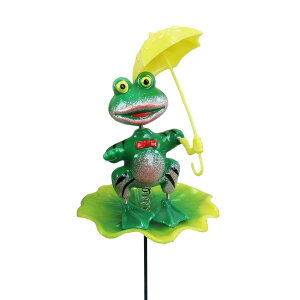 【クーポン配布中】 フロッグ ウィズ アンブレラ ヤード ステイク 【全4種】 カエル 蛙 ガーデンピック ガーデン アクセサリー 傘 ガーデニング プランター 花壇 おしゃれ アメリカン雑貨 飾
