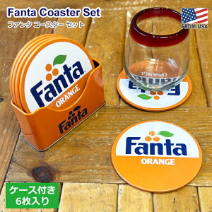 ファンタ コースター セット 6枚入り ケース付き ファンタオレンジ グッズ 丸型 おしゃれ 飲み物 ドリンク テーブル 配膳 レトロ 収納 来客 キャンプ アウトドア グランピング キッチン ダ