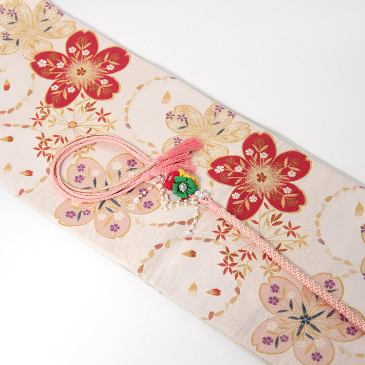 ✨美品✨ 成人式 振袖 帯締め ピンク × ゴールド 花飾り付き 着物 成人 