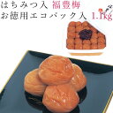 梅干し はちみつ 1.1kg 福豊梅 紀州 南高梅 梅 うめ 和歌山 蜂蜜 減塩 焼酎 エコパック入 家庭用 熱中症対策 熱中症 かわしま 【ラッピング不可・のし不可】