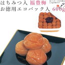 梅干し はちみつ 600g 福豊梅 紀州 南高梅 梅干 うめ 梅 和歌山 蜂蜜 減塩 焼酎 徳用 エコパック入 家庭用 かわしま【ラッピング不可・のし不可】
