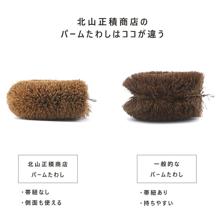 楽天市場】北山正積商店 パーム たわし 束子 ブラシ Lサイズ キッチン 