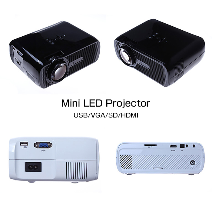 プロジェクター 日本語説明書付き ミニ LED 映写機 800×480 解像度 パソコン スマホ タブレット USB SDカード 入力可能 HDMI  ホームシアター シネマ ◇BL-80 | 直販ワールドマーケット