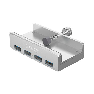 クリップタイプUSB3.04ポートハブ挟むタイプ高速データ転送速度最大5Gbpsアルミニウム合金製整理整頓コンパクト収納デスク周辺機器◇ORICO-MH4PU