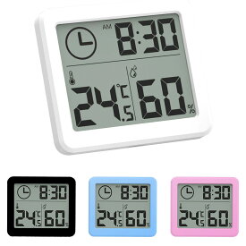 デジタル時計 温湿度計 3.2インチ 温度湿度計 小型 シンプル 薄型 置時計 脱着可能スタンド 両面テープ固定 ◇PD-WDJ-01【メール便】