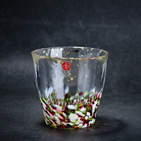 F-71464金彩ロックグラスガラスタンブラー津軽びいどろ氷華春アデリア300ml【アデリア】