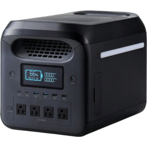 ELECOM ポータブル電源 1229Wh AC定格出力1500W AC×4 ブラック