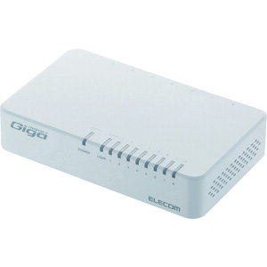 ELECOM 1000BASE-T�Ή��X�C�b�`���O�n�u 8�|�[�g �v���X�`�b�N➑� ���Εt�� �d���O�t���f�� �z���C�g�i�}�O�l�b�g�t���j
