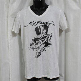 エドハーディー ed hardy メンズ半袖Tシャツ ホワイト M02TCHB131 Vネック 新品 白