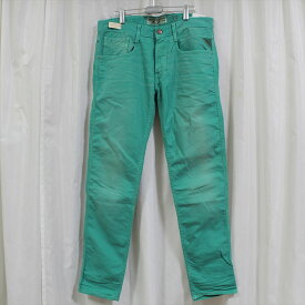 リプレイ REPLAY メンズカラーパンツ ジーンズ デニムパンツ SLIM グリーン 新品 REPLAY BLUE JEANS anbass slim jeans