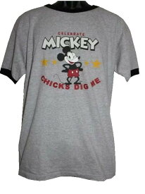 ミッキーマウス ディズニー Walt Disney メンズ半袖Tシャツ MICKEY MOUSE グレー 新品